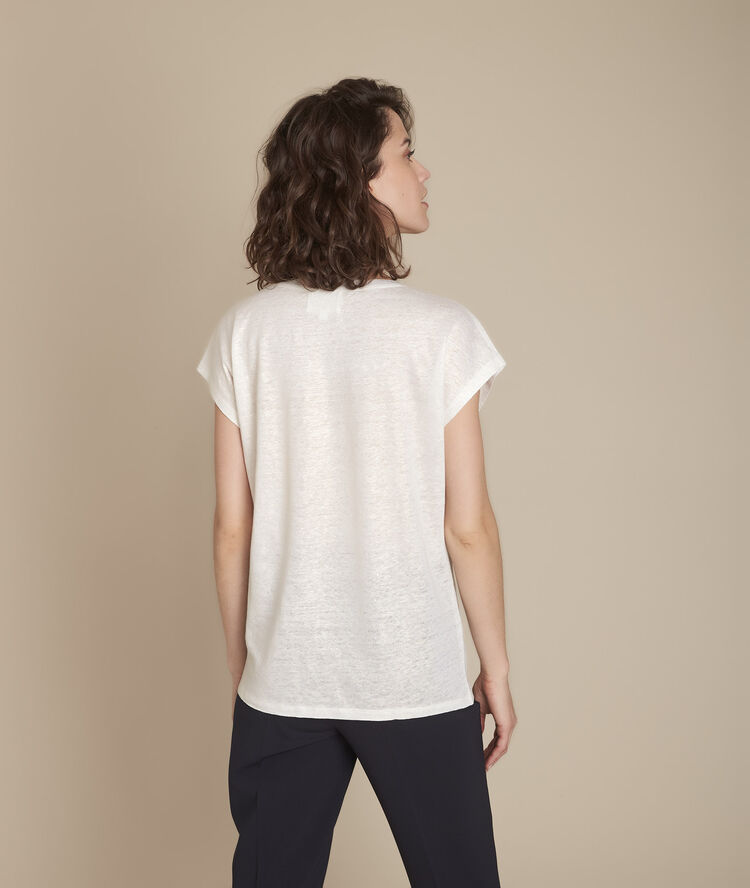 Tee-shirt sable brillant caliente gris/blanc.