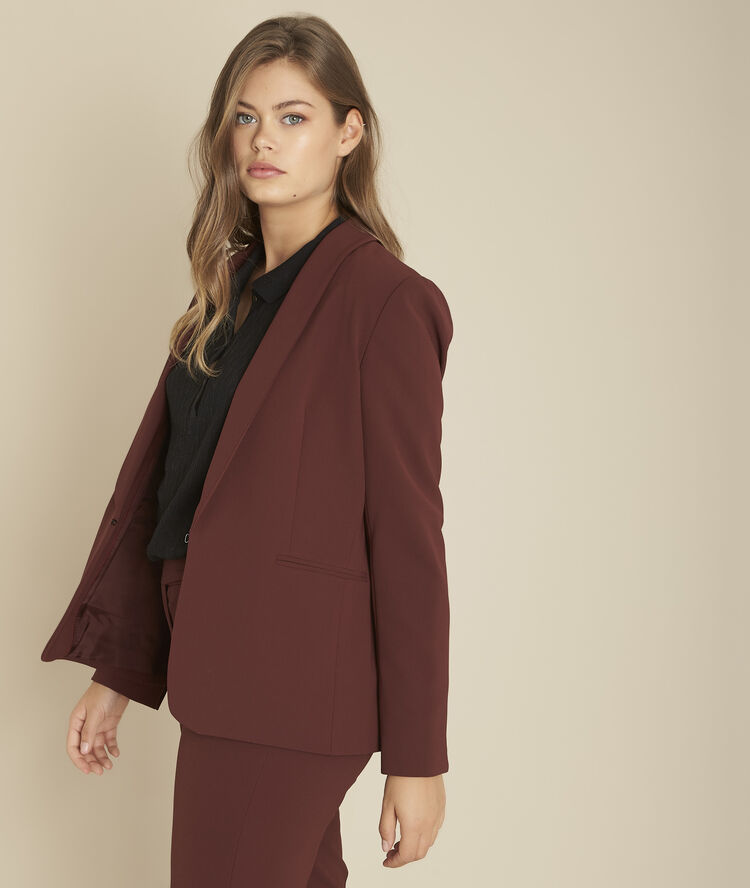 Veste en microfibre ébène stella marron fonce.