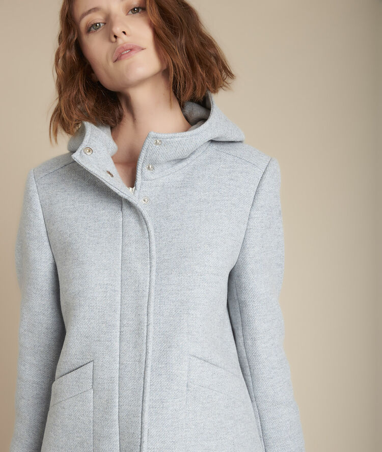 Manteau à capuche bleu azur terrence bleu ciel.
