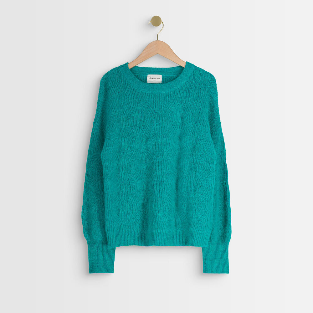 Pull en laine responsable turquoise aleka turquoise.