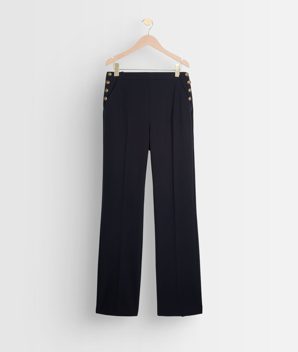 Pantalon de tailleur en microfibre marine david marine.