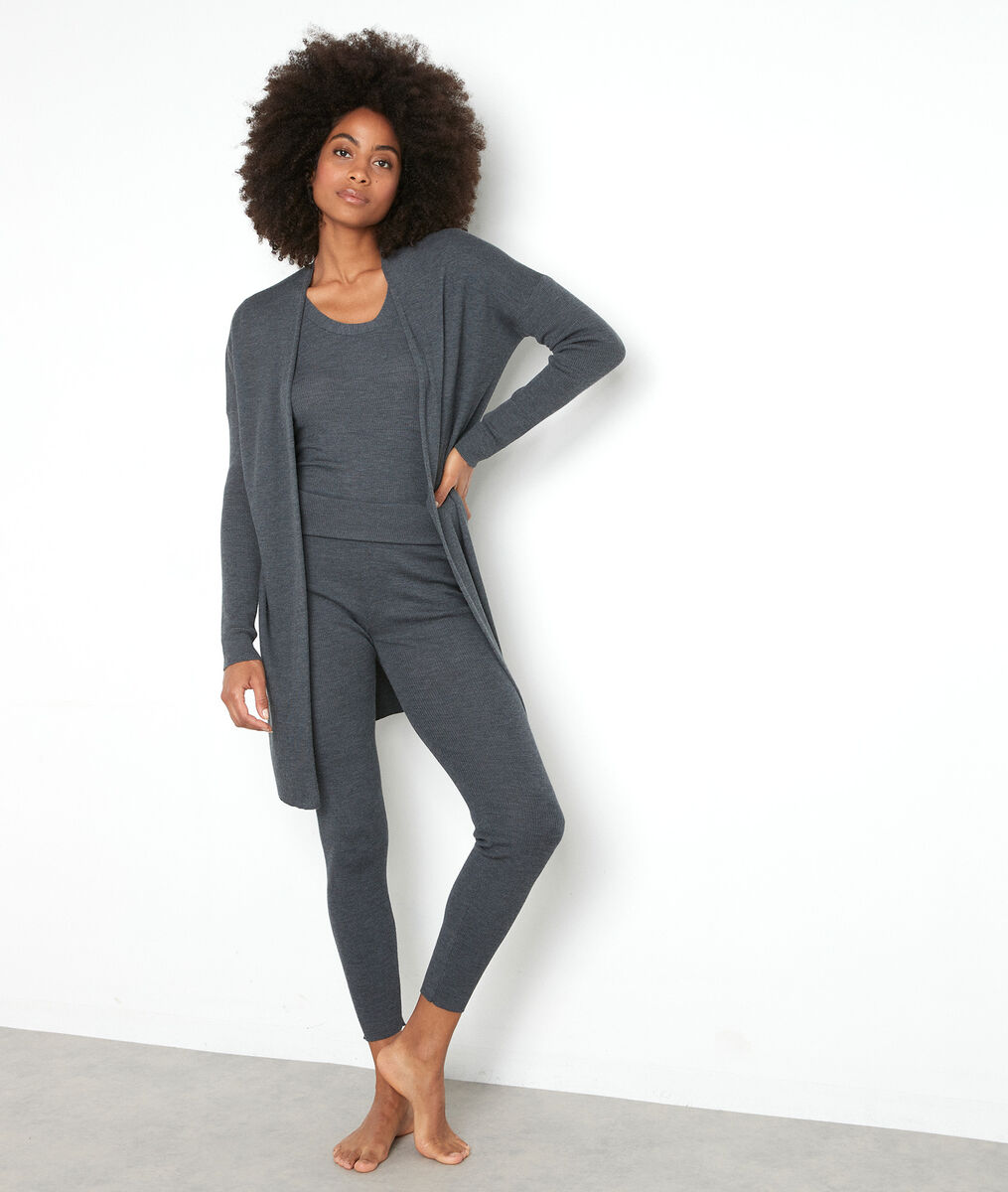 Pantalon style legging en laine côtelée anthracite Theo | 1-2-3 Pantalon style legging en laine côtelée anthracite Theo PhotoZ | 1-2-3