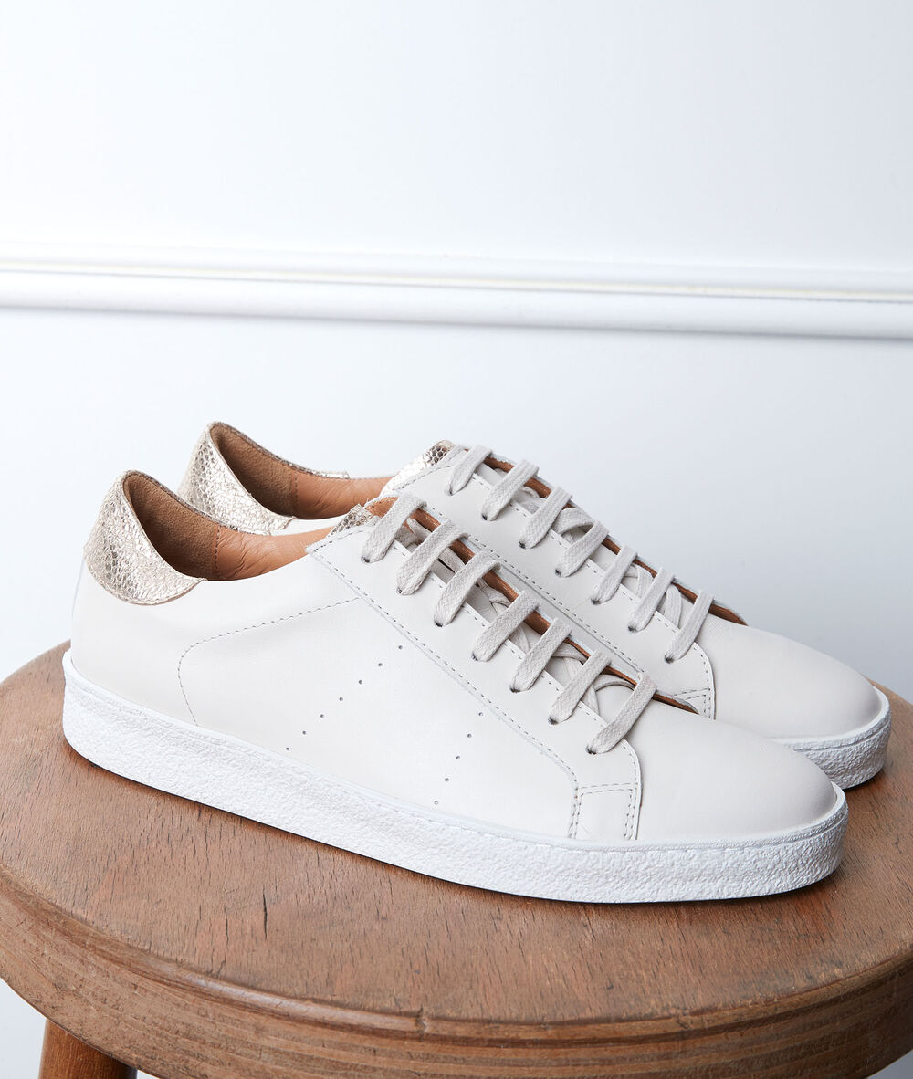 Baskets en cuir gilda creme.