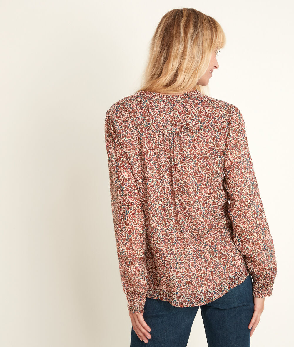 Blouse imprimée jami camel clair.