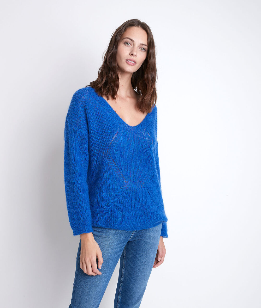 Pull en mohair mélangé ross myosotis.