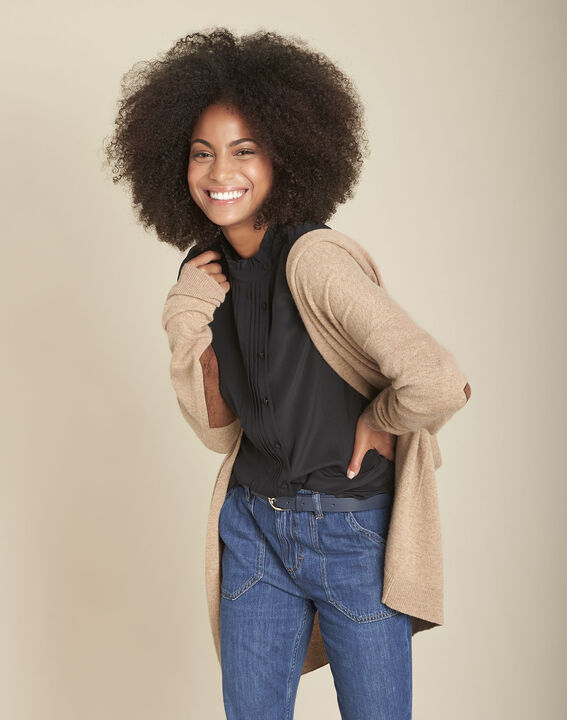 Gilet long en cachemire havane Feuillage | 1-2-3 Gilet long en cachemire havane Feuillage PhotoZ | 1-2-3