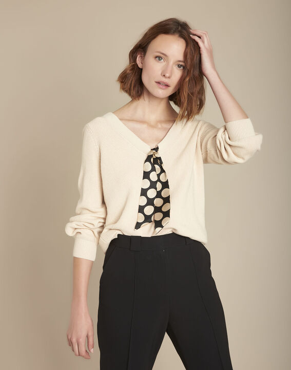 Pull en maille perlée Foulard | 1-2-3 Pull en maille perlée Foulard PhotoZ | 1-2-3