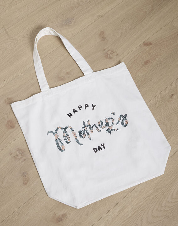Tote bag blanc imprimé "Happy mother's day" Uziel | 1-2-3 Tote bag blanc imprimé "Happy mother's day" Uziel PhotoZ | 1-2-3