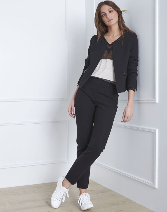 Pull marron rayures lurex Artiste | 1-2-3 Pull marron rayures lurex Artiste PhotoZ | 1-2-3