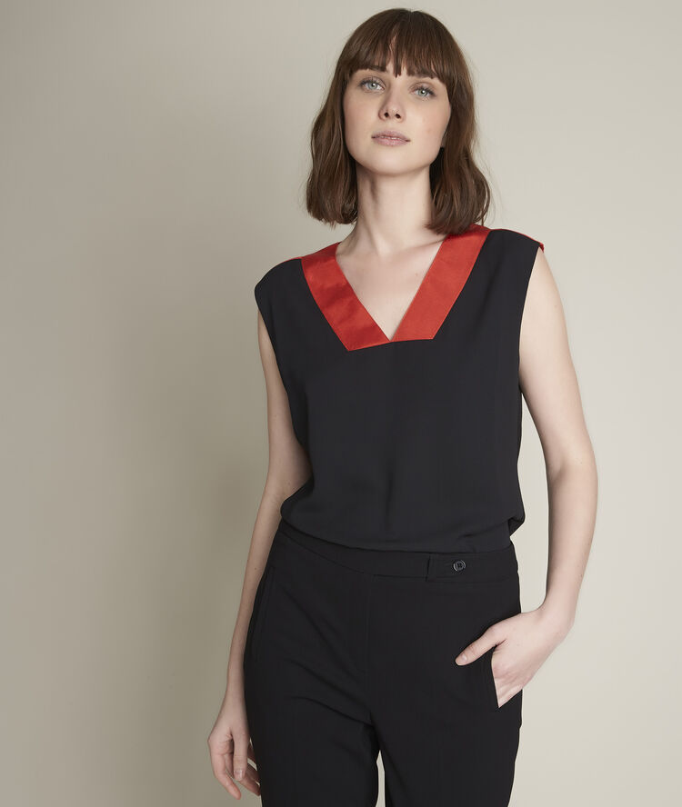 Top bimati&egrave;re noir elisa orange vif.