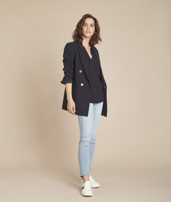 Blouse marine en dentelle Maureen | 1-2-3 Blouse marine en dentelle Maureen PhotoZ | 1-2-3