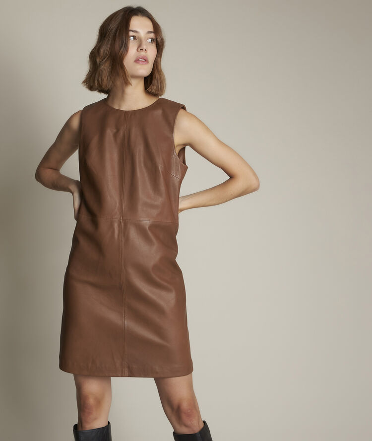 Kleid aus leder izzie havanna.