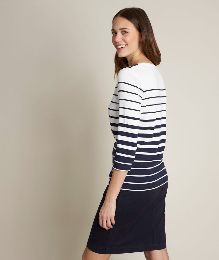 Tee-shirt ray&eacute; raya violet.