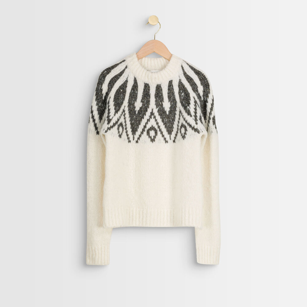 Pull jacquard crème ravi creme.