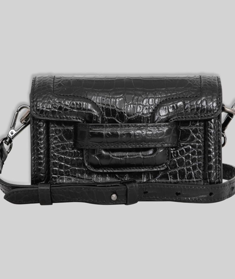 La banane en cuir croco 123 noir.