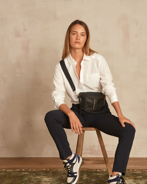 Pantalon marine slim microfibre Lara (2) - Maison 123