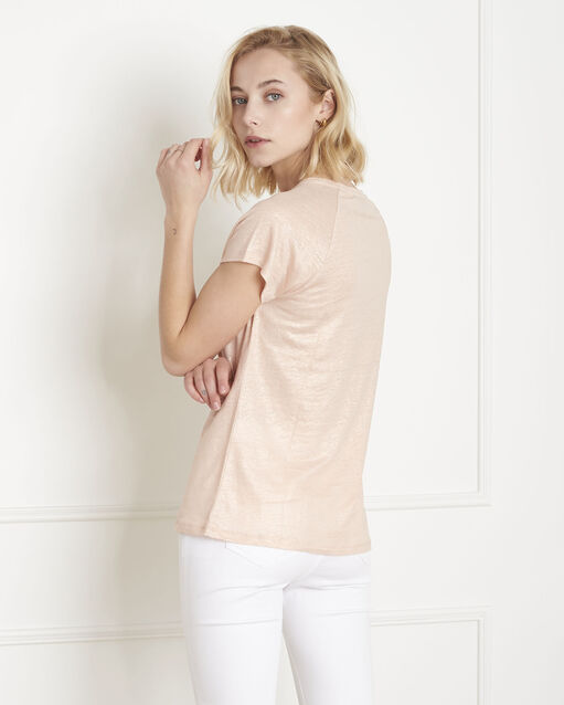 Tee-shirt nude brillant pipper poudre.