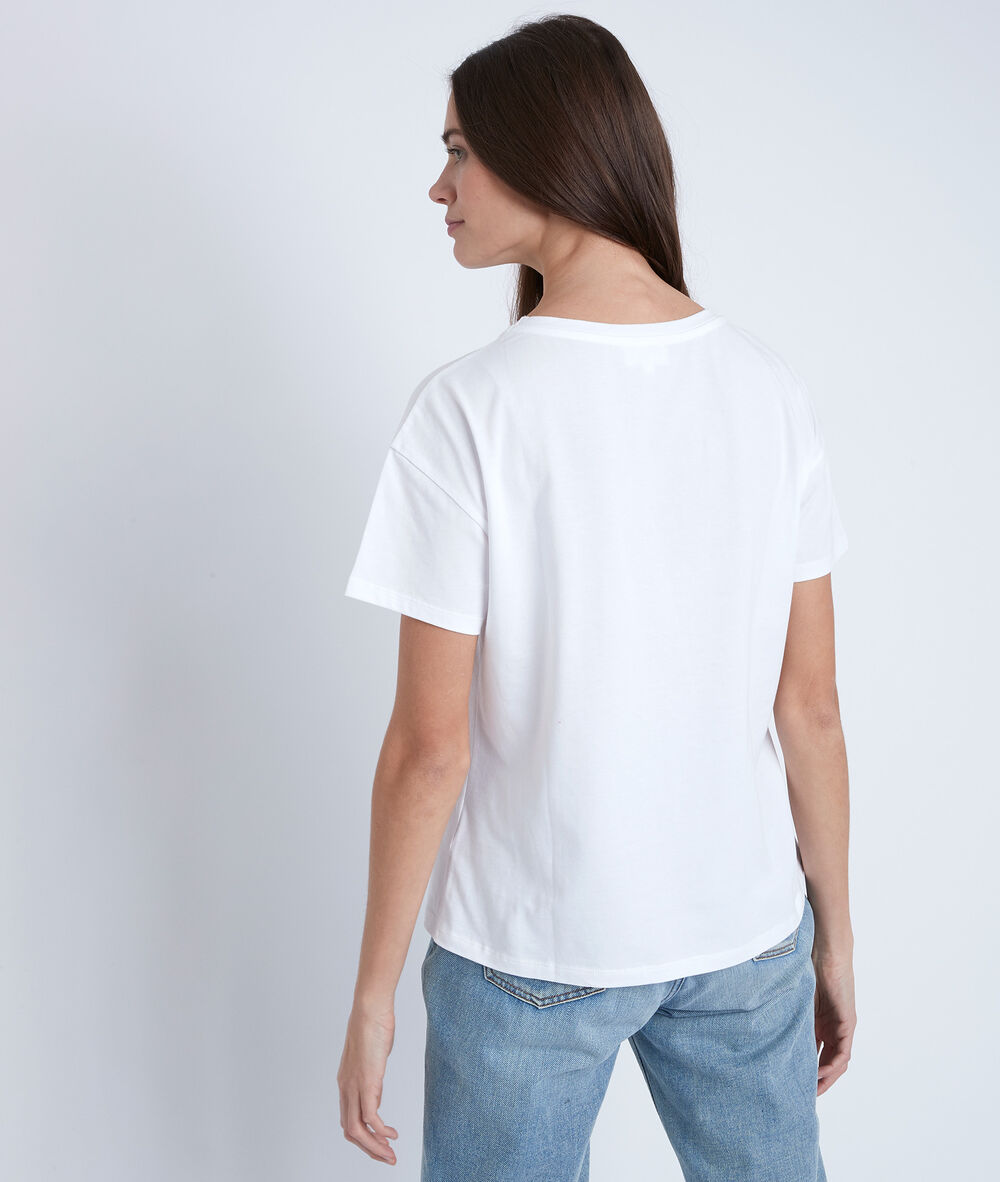 Tee-shirt écru sérigraphié ilona ecru.