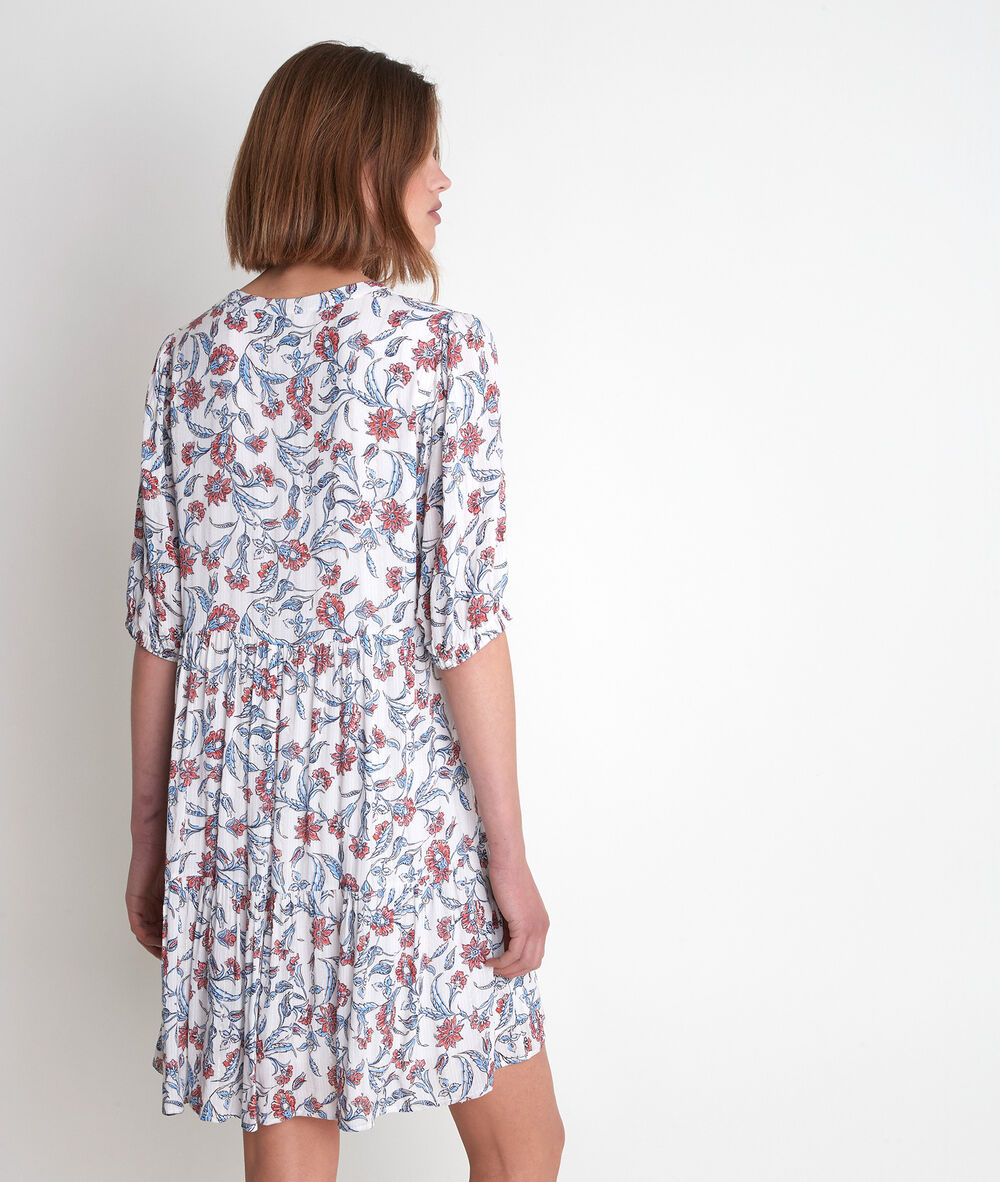 Robe imprimée écru madeleine ecru.
