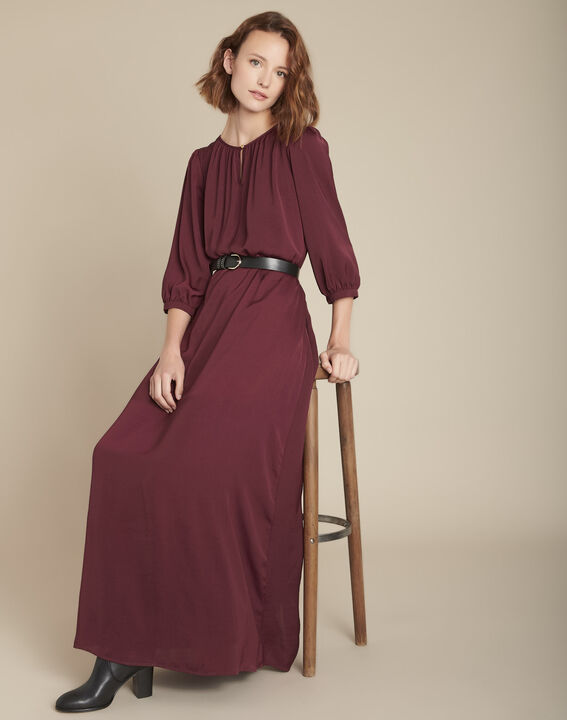 Robe longue grenat fluide Ivana | 1-2-3 Robe longue grenat fluide Ivana PhotoZ | 1-2-3
