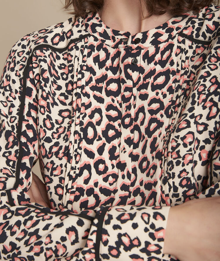Blouse imprimé peau de bête menda beige.