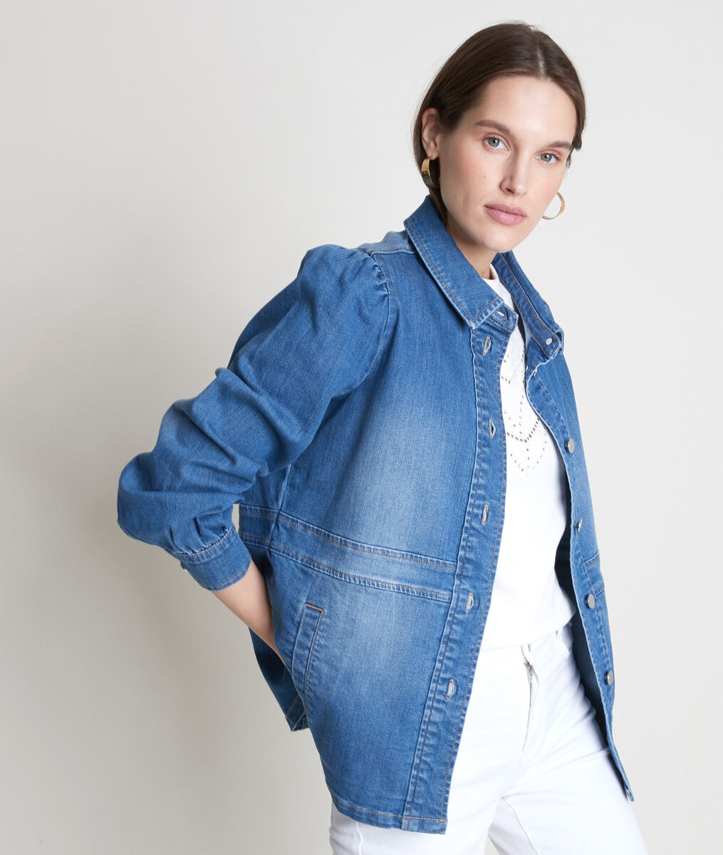 Veste saharienne en denim stone used Roma | 1-2-3 Veste saharienne en denim stone used Roma PhotoZ | 1-2-3