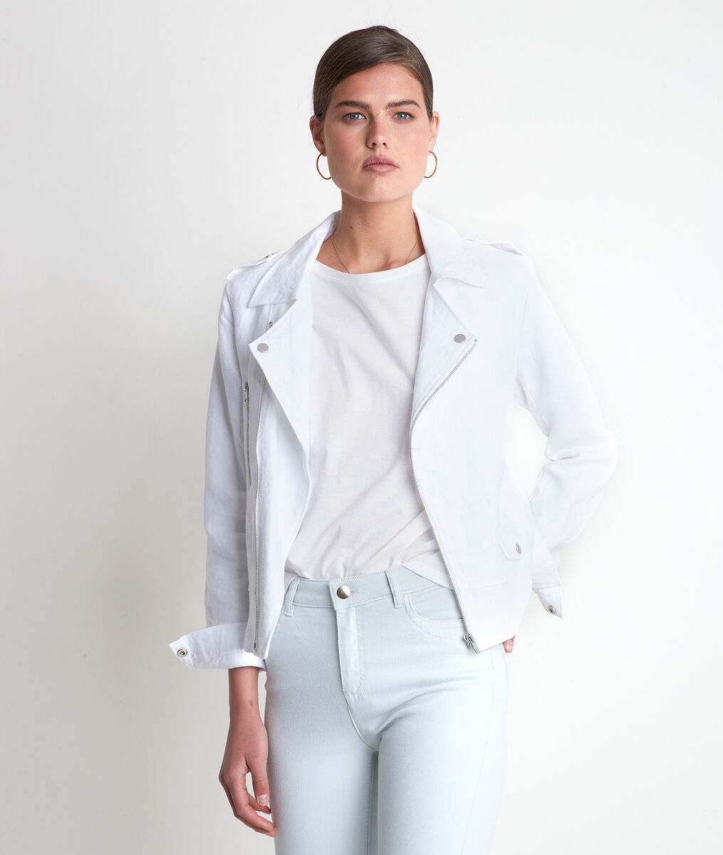 Blouson en lin blanc Tommy | 1-2-3 Blouson en lin blanc Tommy PhotoZ | 1-2-3