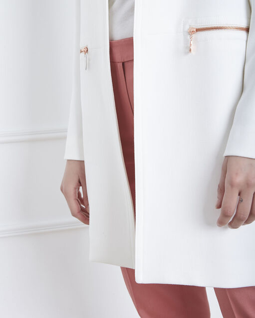 Manteau écru zips kaya ecru.