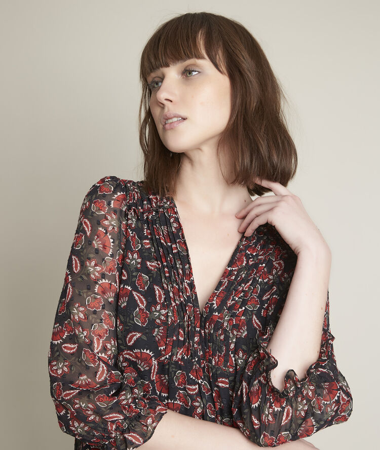 Robe imprimée courte claudia noir.