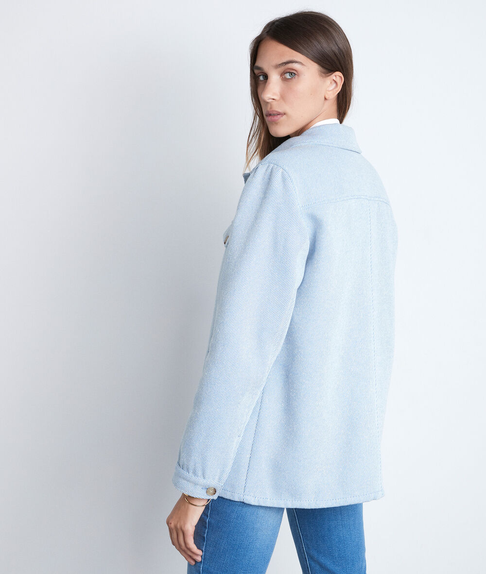 Veste en coton épais bleu ciel poeme bleu clair.