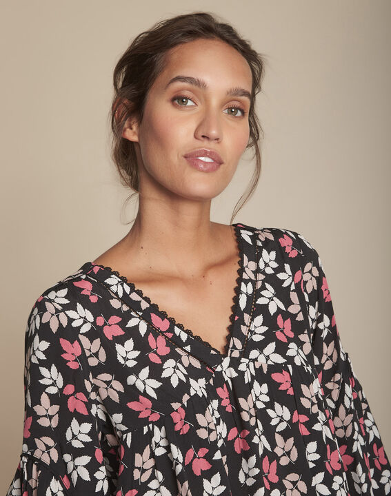 Blouse imprimé feuille Miami | 1-2-3 Blouse imprimé feuille Miami PhotoZ | 1-2-3