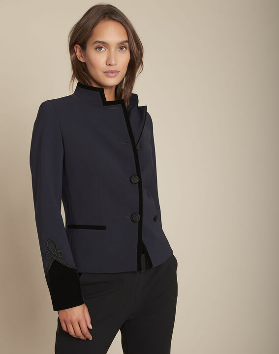 Veste en microfibre détails velours Baby | 1-2-3 Veste en microfibre détails velours Baby PhotoZ | 1-2-3