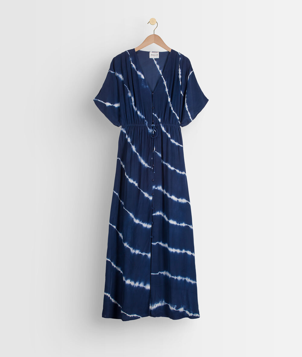 Robe longue imprimée encre leslie encre.
