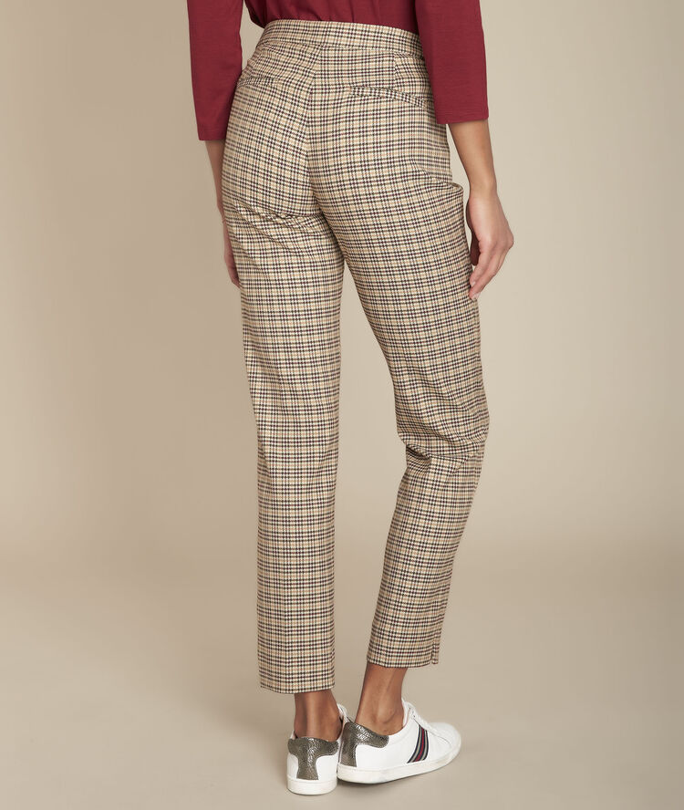 Pantalon cigarette à carreaux valero camel.