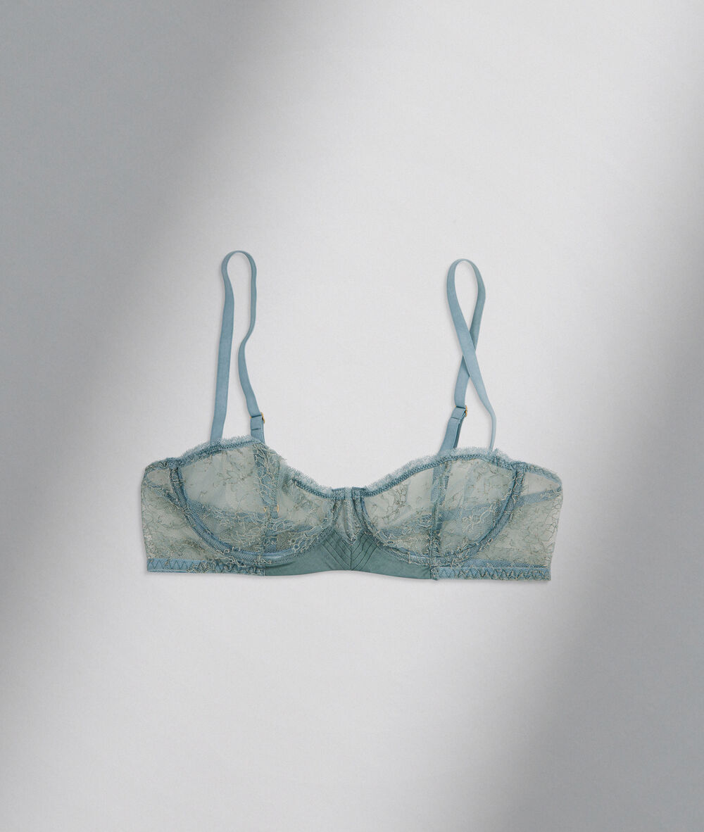 Soutien-gorge corbeille en dentelle de calais céladon chloé celadon.