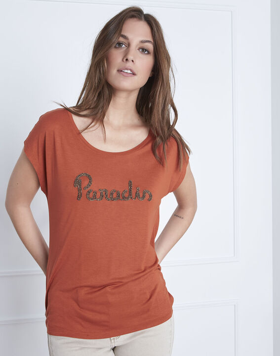 Tee-shirt orange col rond Pippa | 1-2-3 Tee-shirt orange col rond Pippa PhotoZ | 1-2-3