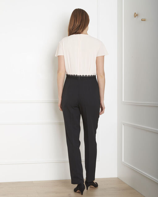 Combinaison bicolore dentelle hana noir.