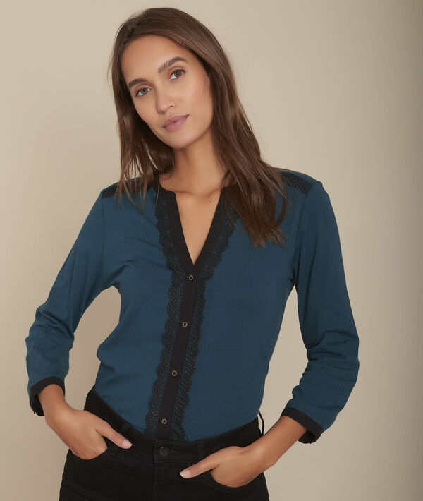 Tee-shirt col broderie cyprès Claire | 1-2-3 Tee-shirt col broderie cyprès Claire PhotoZ | 1-2-3