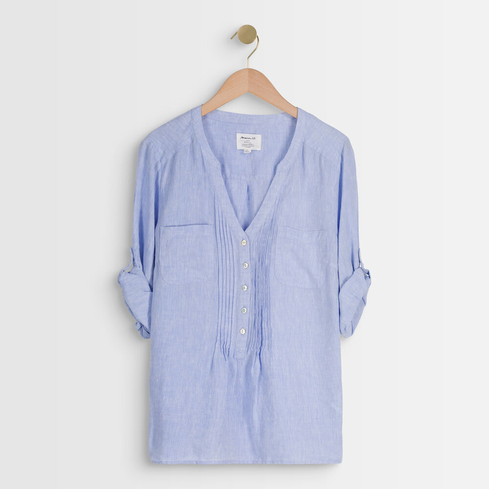 Blouse en lin azur roma azur.