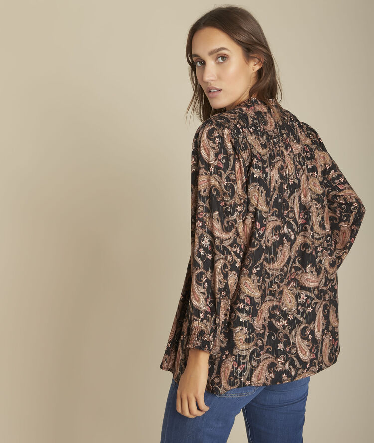 Blouse imprimé lurex malita noir.