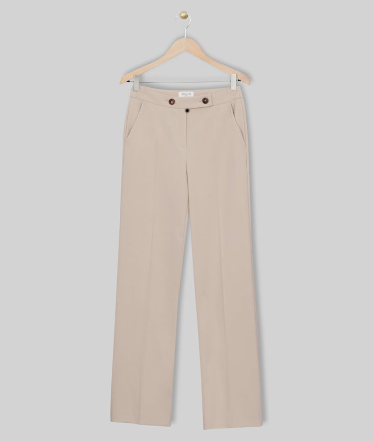 Pantalon large en microfibre icare greige.