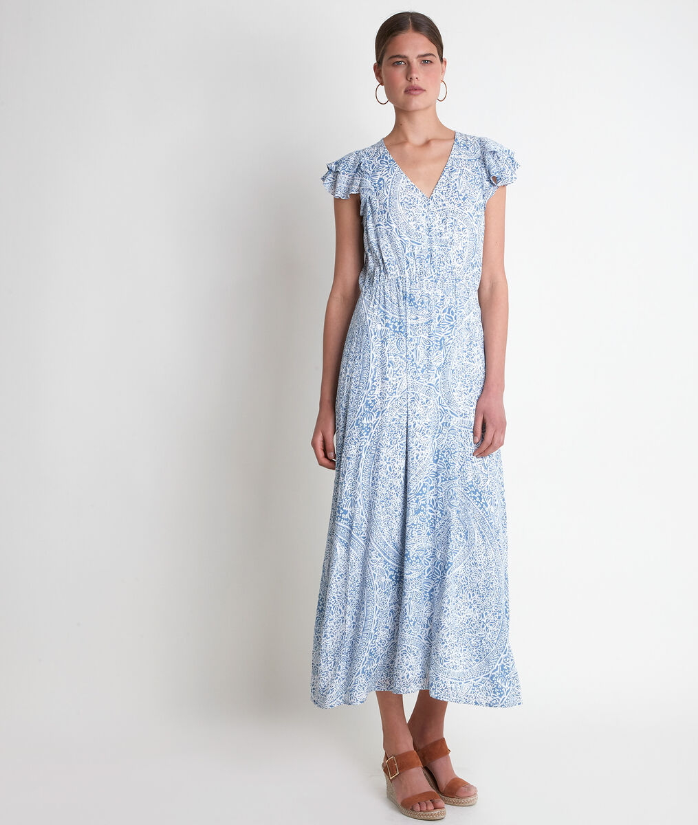 Robe longue imprimée ciel Lilou | 1-2-3 Robe longue imprimée ciel Lilou PhotoZ | 1-2-3