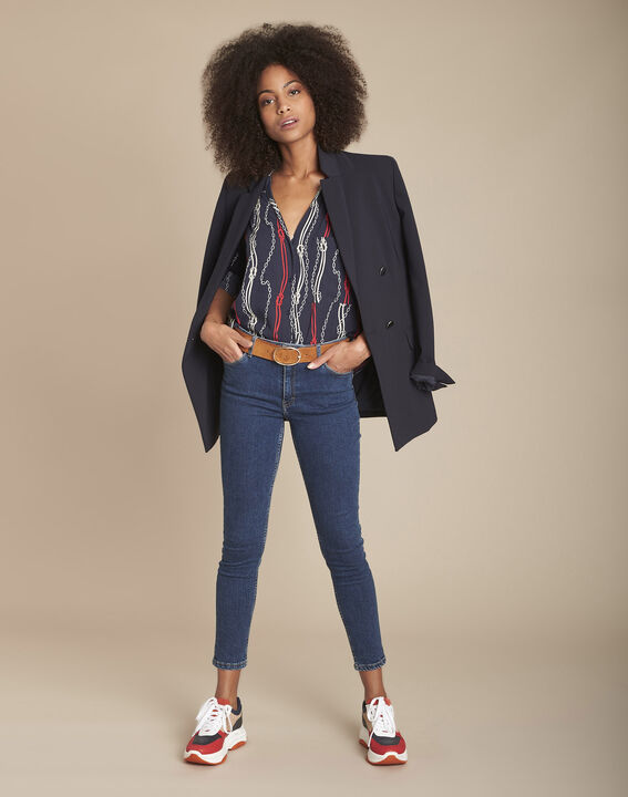 Chemise marine imprimée à revers Cathleen | 1-2-3 Chemise marine imprimée à revers Cathleen PhotoZ | 1-2-3