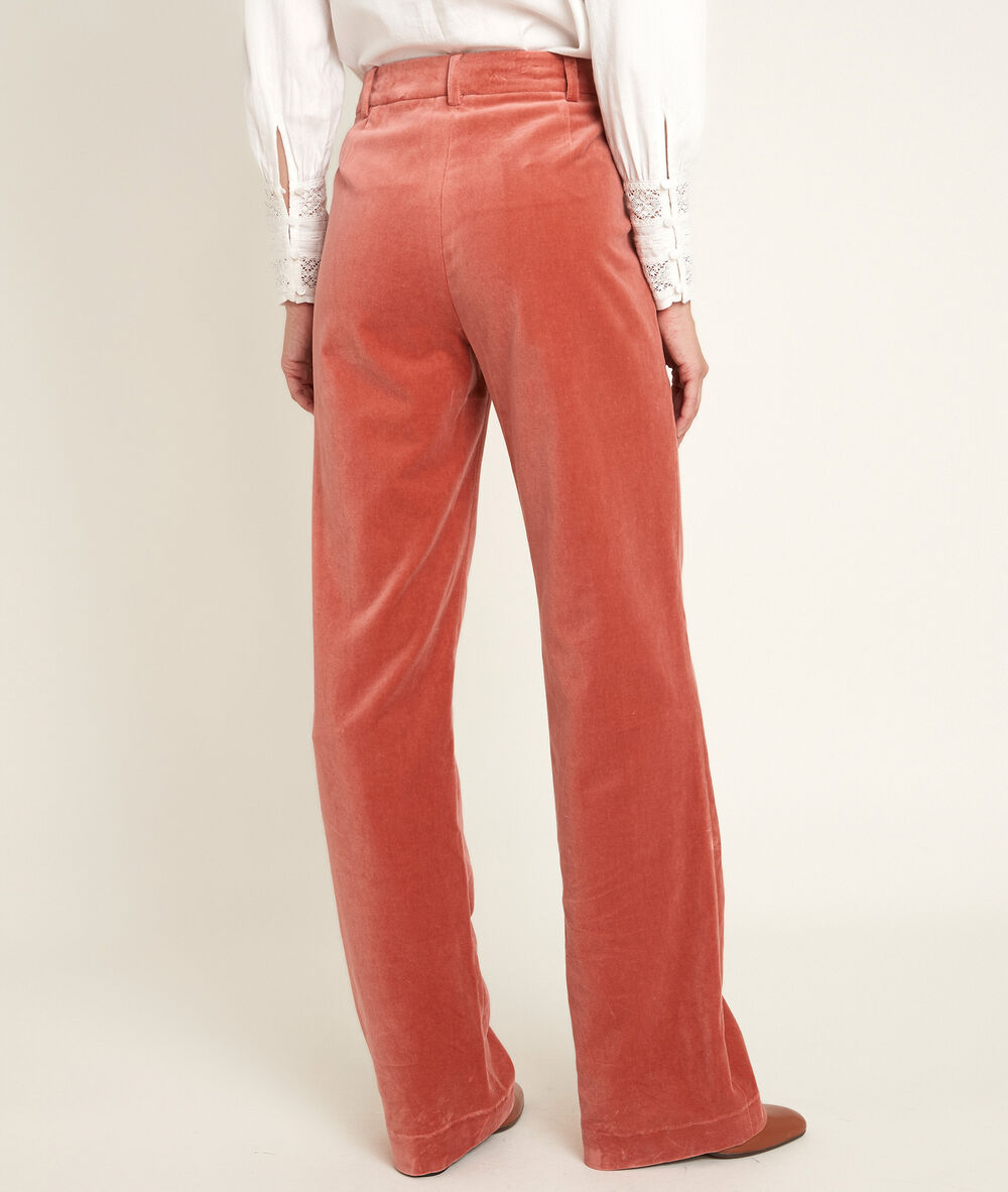 Pantalon en velours milo goyave.