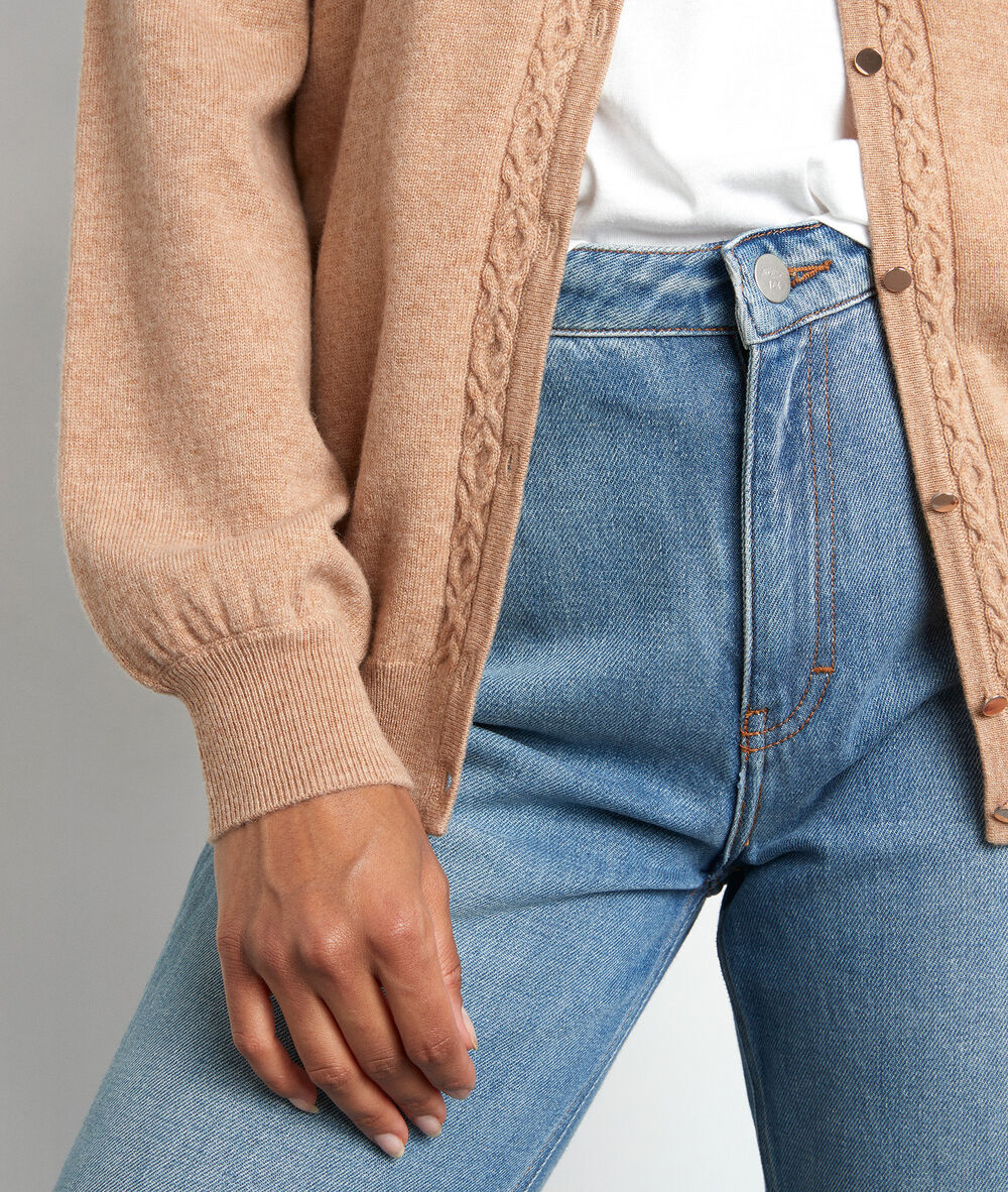 Cardigan en laine et cachemire recyclés camel timothe camel clair.