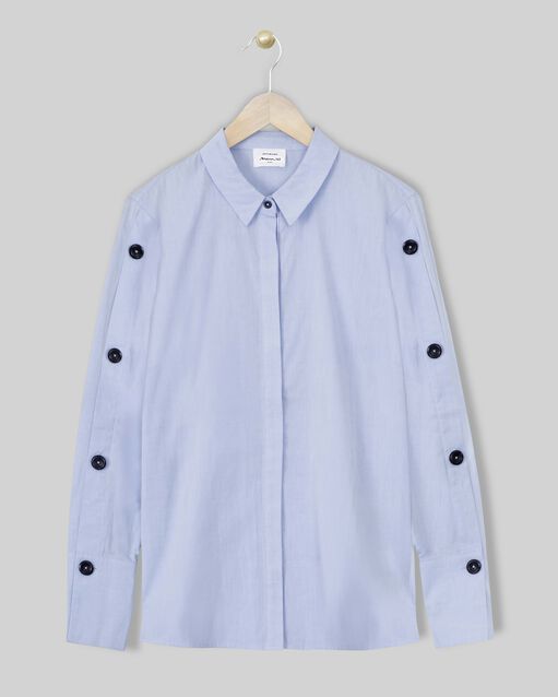 Chemise bleue en popeline mandy bleu ciel.