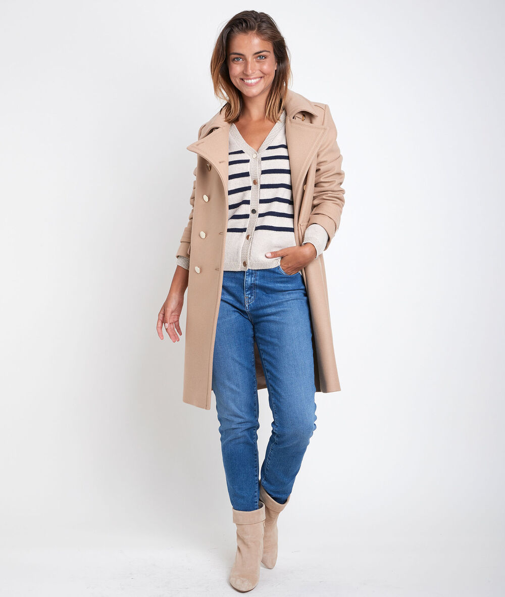 Manteau en laine camel orma camel clair.