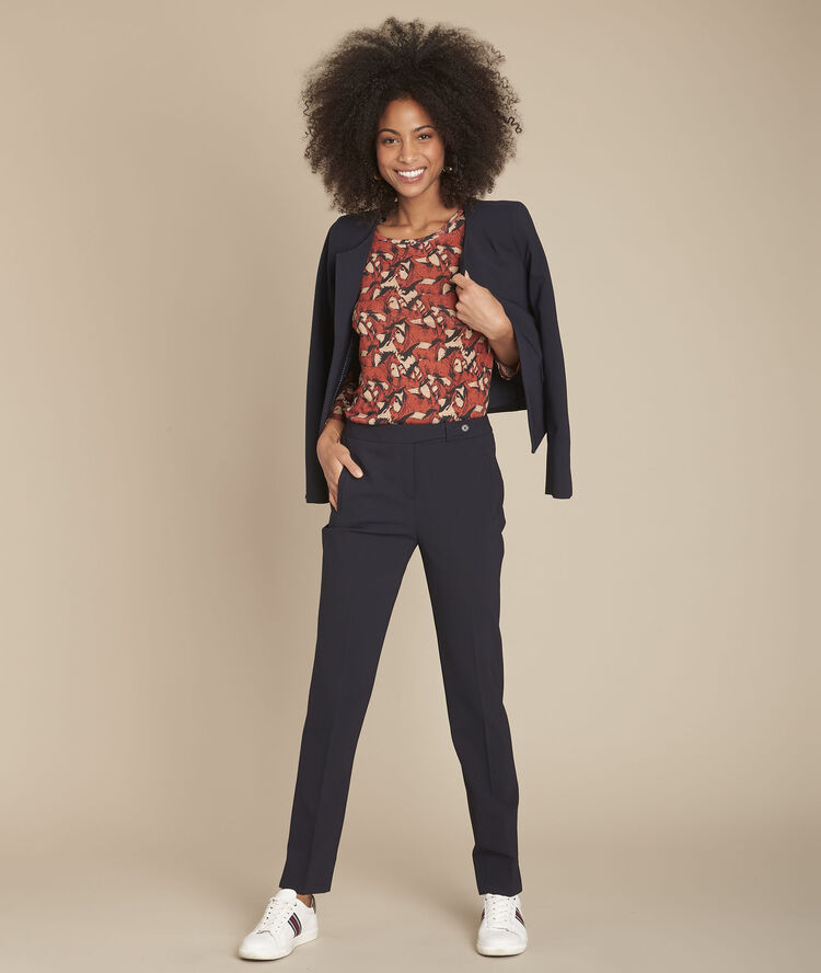 Tee-shirt acajou imprimé en lin charlie caramel.