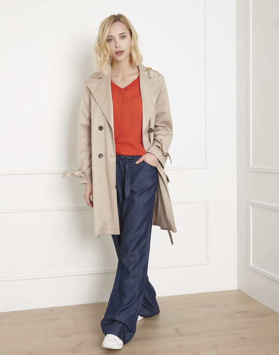 Pantalon bleu fluide ceinturé Gabriel | 1-2-3 Pantalon bleu fluide ceinturé Gabriel PhotoZ | 1-2-3