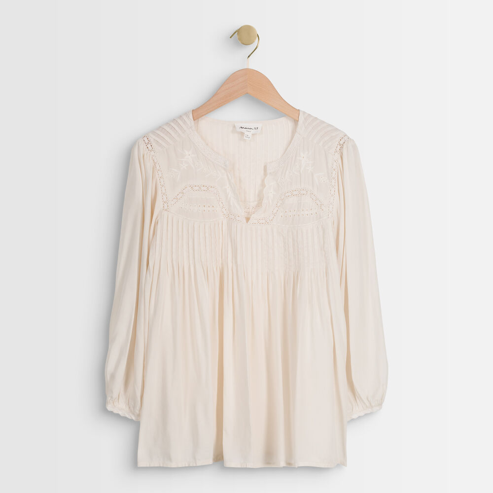 Blouse écrue en dentelle tatiana ecru.